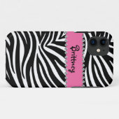 Zebra Print & Rhinestone BLING Hoesje Iphone 5 Hoe (Achterkant (horizontaal))