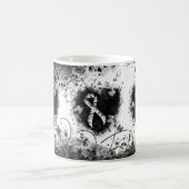 Zebra Print Ribbon Grunge Heart Koffiemok (Center)