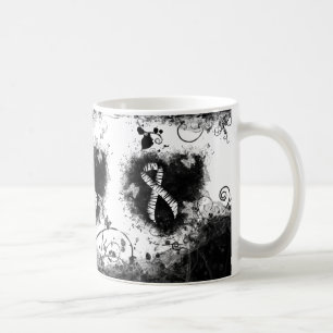 Zebra Print Ribbon Grunge Heart Koffiemok