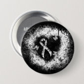 Zebra Print Ribbon Grunge Heart Ronde Button 7,6 Cm (Voorkant /achterkant)