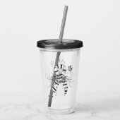 Zebra Print Ribbon met Butterfly Acryl Drinkbeker (Achterkant)