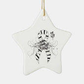 Zebra Print Ribbon met Butterfly Keramisch Ornament (Rechts)