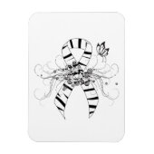 Zebra Print Ribbon met Butterfly Magneet (Verticaal)