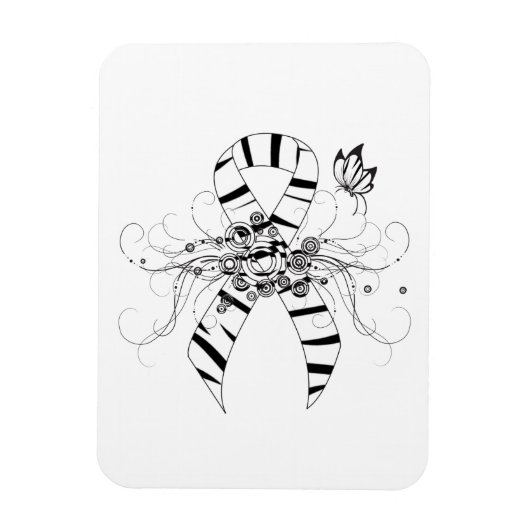 Zebra Print Ribbon met Butterfly Magneet (Verticaal)
