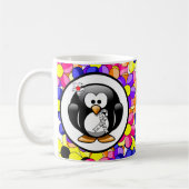 Zebra Print Ribbon Penguin Koffiemok (Links)
