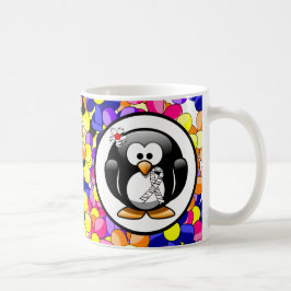 Zebra Print Ribbon Penguin Koffiemok