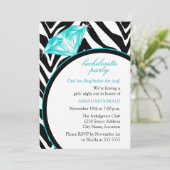 Zebra Print & Ring Bachelorette Party Kaart (Staand voorkant)