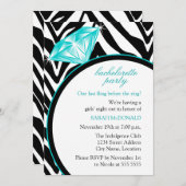 Zebra Print & Ring Bachelorette Party Kaart (Voorkant / Achterkant)