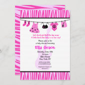 Zebra print Rock Star Baby shower Kaart (Voorkant / Achterkant)