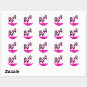 Zebra Print Roller Schaatsen Verjaardagsgunst Stic Ronde Sticker (Vel)