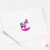 Zebra Print Roller Schaatsen Verjaardagsgunst Stic Ronde Sticker (Envelop)