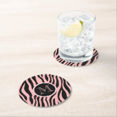 Zebra Print Ronde Kartonnen Onderzetter (Insitu)