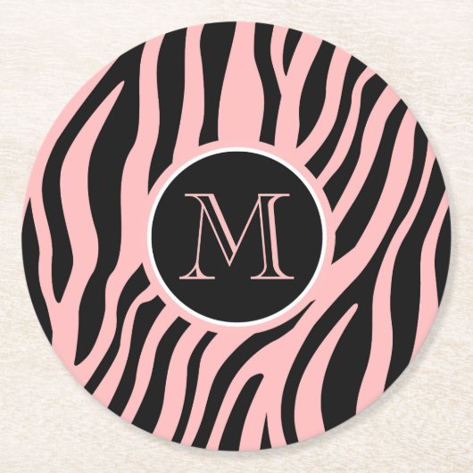Zebra Print Ronde Kartonnen Onderzetter (Voorkant)