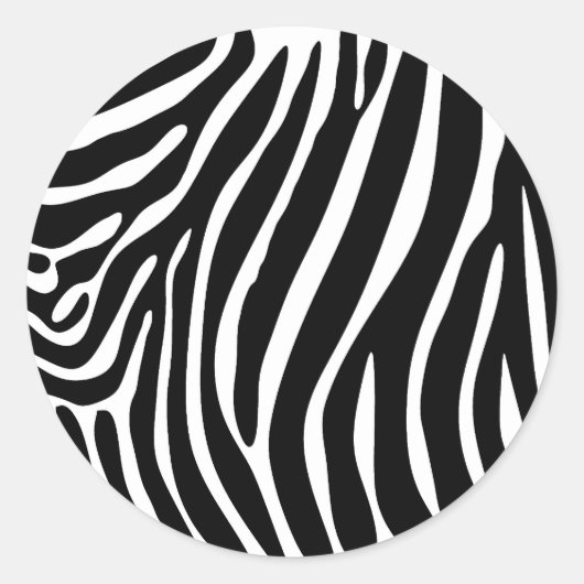 Zebra Print Ronde Sticker (Voorkant)