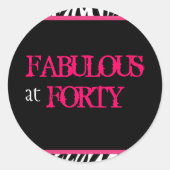 zebra print ronde sticker (Voorkant)