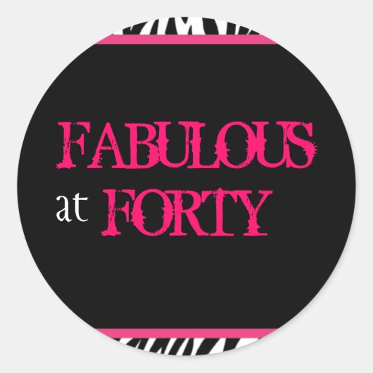 zebra print ronde sticker (Voorkant)