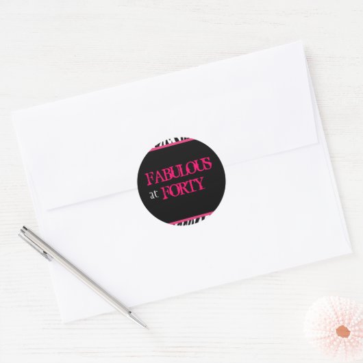 zebra print ronde sticker (Envelop)
