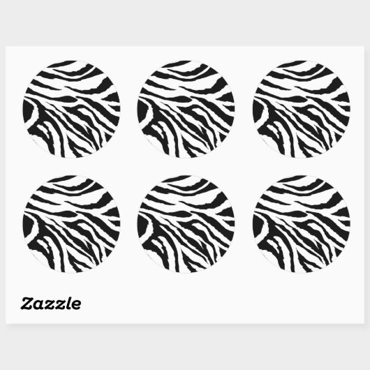 Zebra Print Ronde Stickers (Vel)