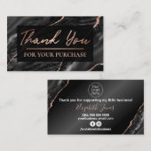 Zebra Print Roos Gold Bedankt voor je aankoop Visitekaartje (Voorkant / Achterkant)