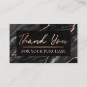 Zebra Print Roos Gold Bedankt voor je aankoop Visitekaartje (Voorkant)