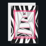 Zebra Print & Roze 16th Birthday Party Invite Kaart<br><div class="desc">Een stijlvolle verjaardagsuitnodiging met een roze rechthoek met een pure middensectie op een zebraafdruk achtergrond op voor en achter. Voorste kenmerken illustratie van een overeenkomende roze en zebra print verjaardagstaart met vier afgeronde niveaus buiten het midden. Bovenkant van de cake is "16" ontworpen. Pas de roze en zwarte tekst aan...</div>