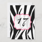 Zebra Print & Roze Birthday Party nodigt uit Kaart (Achterkant)