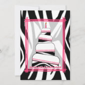 Zebra Print & Roze Birthday Party nodigt uit Kaart (Voorkant)