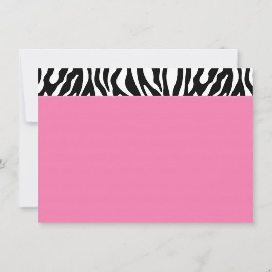 Zebra Print & Roze Bow Mod Moeder Baby Meisje Douc Kaart (Achterkant)