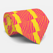 Zebra Print (roze en geel) Stropdas (Opgerold)