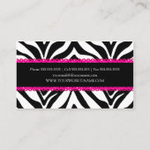 Zebra Print & Roze kant Elegant Visitekaartje (Achterkant)