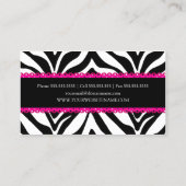Zebra Print & Roze kant Elegant Visitekaartje (Achterkant)