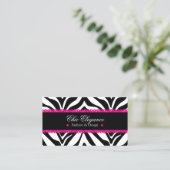 Zebra Print & Roze kant Elegant Visitekaartje (Staand voorkant)