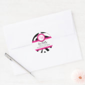 Zebra Print & Roze Kant Monogram Stickers (Envelop)