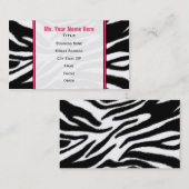 Zebra Print / Roze Mode Visitekaartje (Voorkant / Achterkant)