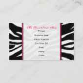 Zebra Print / Roze Monogram Mode Visitekaartje (Achterkant)