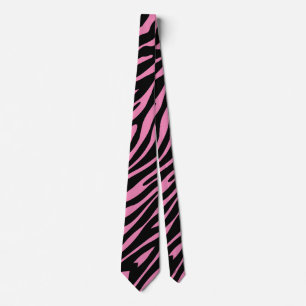 Zebra Print roze Stropdas