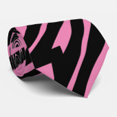 Zebra Print roze Stropdas (Opgerold)