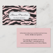 Zebra Print (roze) Visitekaartje (Voorkant / Achterkant)