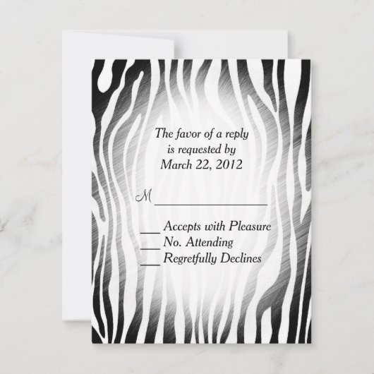 Zebra Print RSVP (Voorkant)