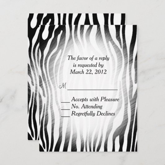 Zebra Print RSVP (Voorkant / Achterkant)