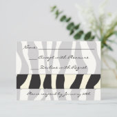 Zebra Print RSVP Kaartje (Staand voorkant)