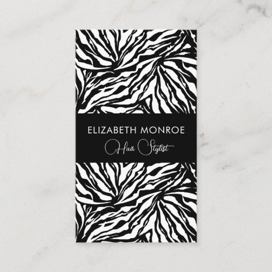 Zebra Print Salon Hair Stylist Make-up Afsprakenkaartje (Voorkant)
