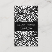 Zebra Print Salon Hair Stylist Make-up Visitekaartje (Voorkant)