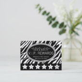 Zebra Print Salon Loyalty Rewards-kaart (Staand voorkant)