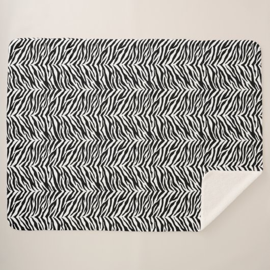 Zebra Print Sherpa Blanket Sherpa Deken (Voorkant (horizontaal))