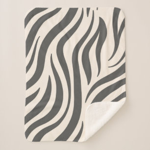 Zebra Print Sherpa Deken