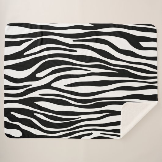 Zebra Print Sherpa Deken (Voorkant (horizontaal))