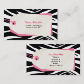 Zebra Print & Shopping Label Retail Visitekaartje (Voorkant / Achterkant)