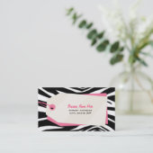 Zebra Print & Shopping Label Retail Visitekaartje (Staand voorkant)