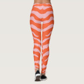 Zebra Print Sinaasappel en Roze Leggings (Achterkant)